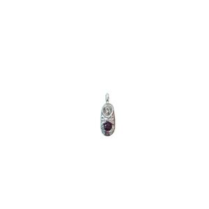 Avon Silvertone Baby Bootie Birthstone Charm‎ February Pendant Jewelry